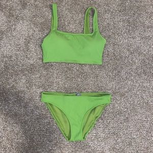 Aerie Green ribbed swim suit